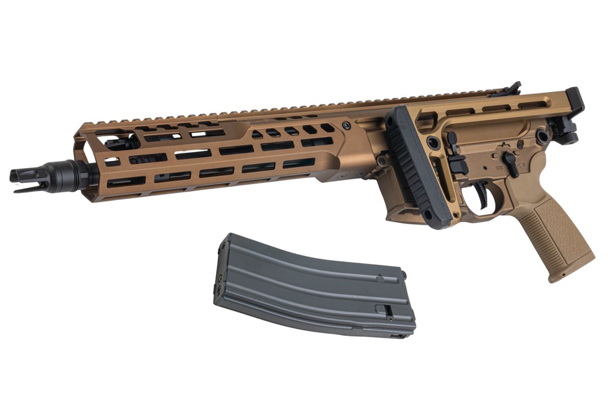 Salvo Precision MWS Spear LT 5.56 GBB エアソフトガン - 11.5インチ (G104-3B、マーキングなし) - ダークアース-AIRSOFT GOGO エアガン・サバゲー用品通販