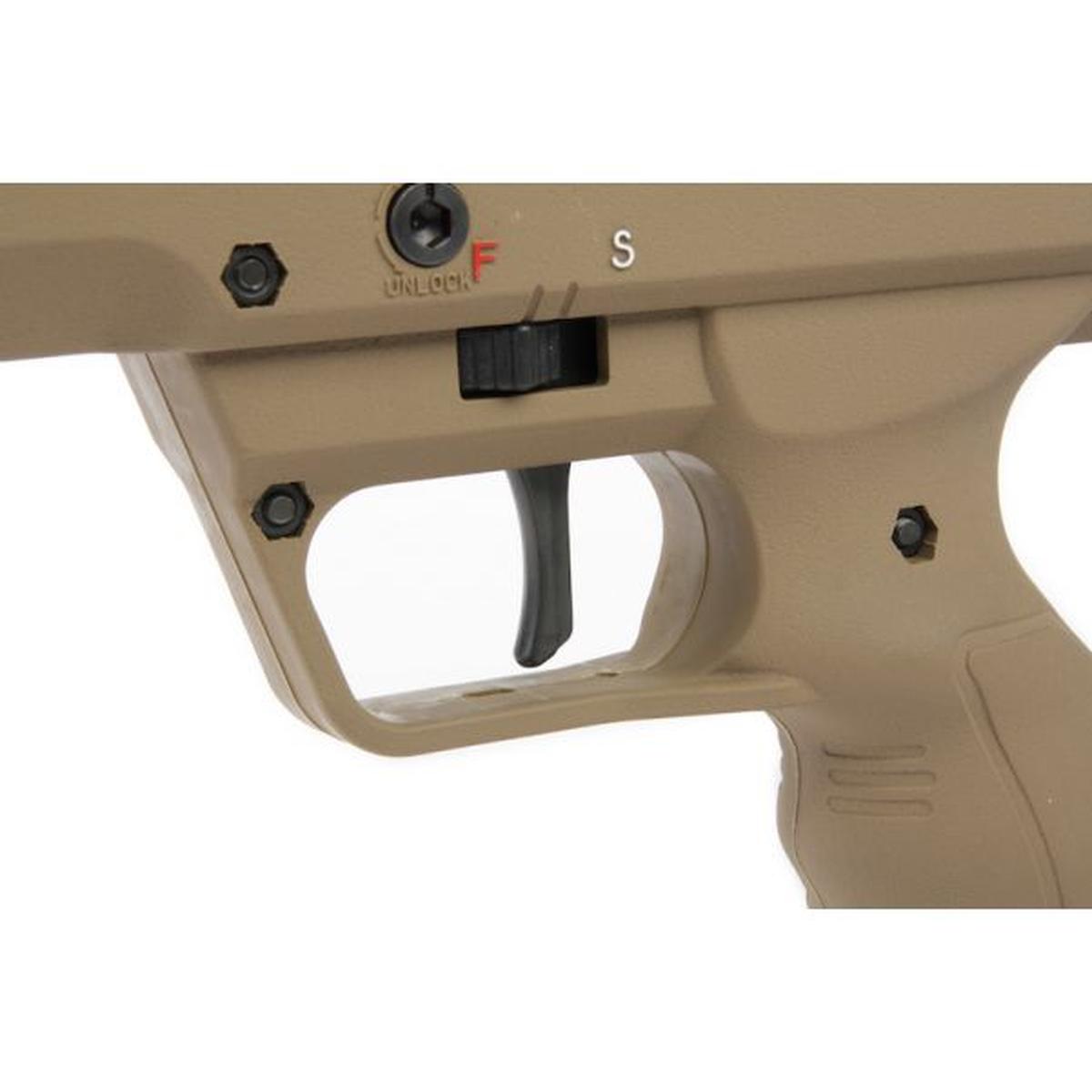 SILVERBACK SRS A2 / M2 エアソフト スナイパー ライフル (22 インチ バレル) DESERT TECH ライセンス - FDE (左手用)-AIRSOFT GOGO エアガン・サバゲー用品通販