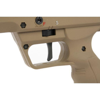 SILVERBACK SRS A2 / M2 エアソフト スナイパー ライフル (22 インチ バレル) DESERT TECH ライセンス - FDE (左手用)-AIRSOFT GOGO エアガン・サバゲー用品通販