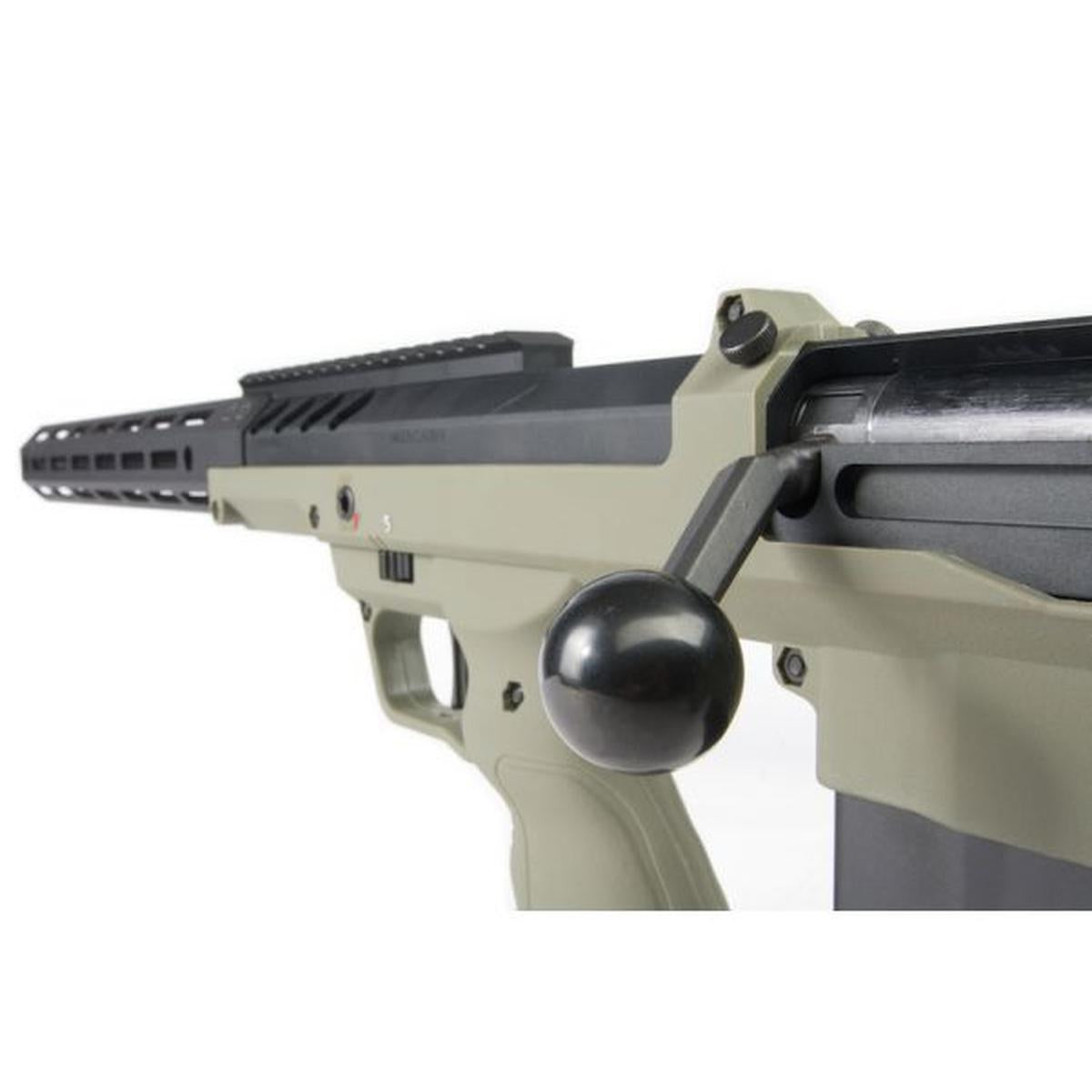 SILVERBACK SRS A2 / M2 エアソフト スナイパー ライフル (22 インチ バレル) デザート テックライセンス取得 - OD (左手用)-AIRSOFT GOGO エアガン・サバゲー用品通販
