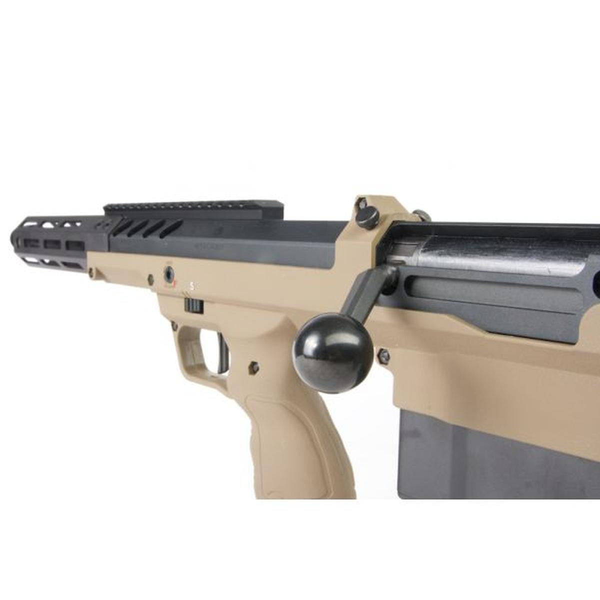 SILVERBACK SRS A2 / M2 エアソフト スナイパー ライフル (コバート、16 インチ バレル) デザート テックライセンス - FDE (左手用)-AIRSOFT GOGO エアガン・サバゲー用品通販