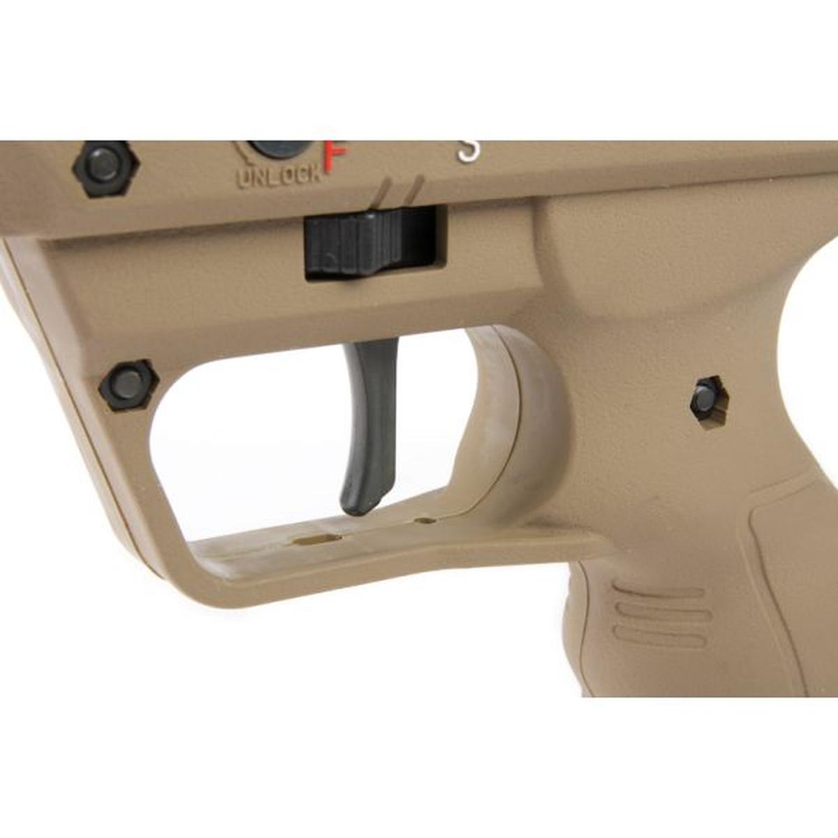SILVERBACK SRS A2 / M2 エアソフト スナイパー ライフル (コバート、16 インチ バレル) デザート テックライセンス - FDE (左手用)-AIRSOFT GOGO エアガン・サバゲー用品通販