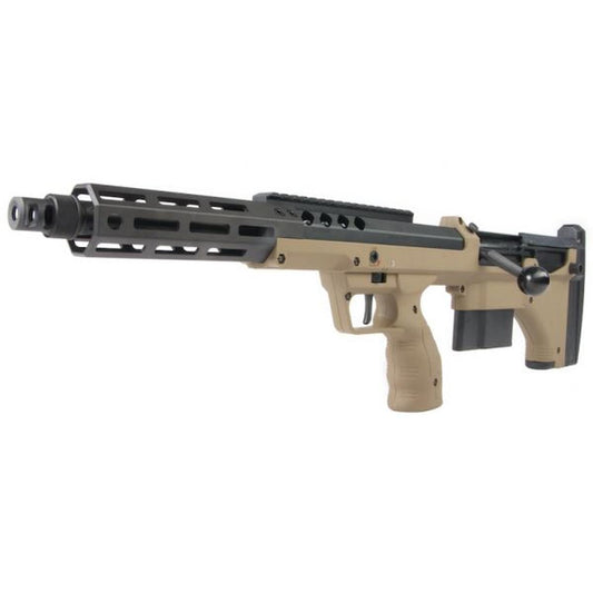 SILVERBACK SRS A2 / M2 エアソフト スナイパー ライフル (コバート、16 インチ バレル) デザート テックライセンス - FDE (左手用)-AIRSOFT GOGO エアガン・サバゲー用品通販