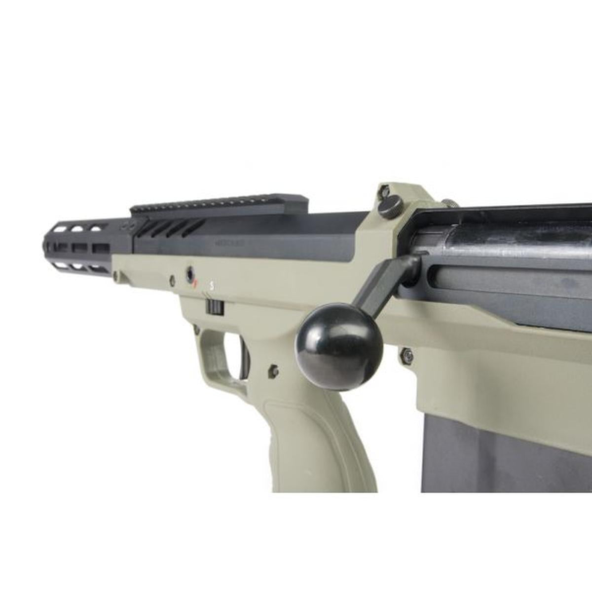 SILVERBACK SRS A2 / M2 エアソフト スナイパー ライフル (コバート、16 インチ バレル) デザート テックライセンス取得 - OD (左手)-AIRSOFT GOGO エアガン・サバゲー用品通販