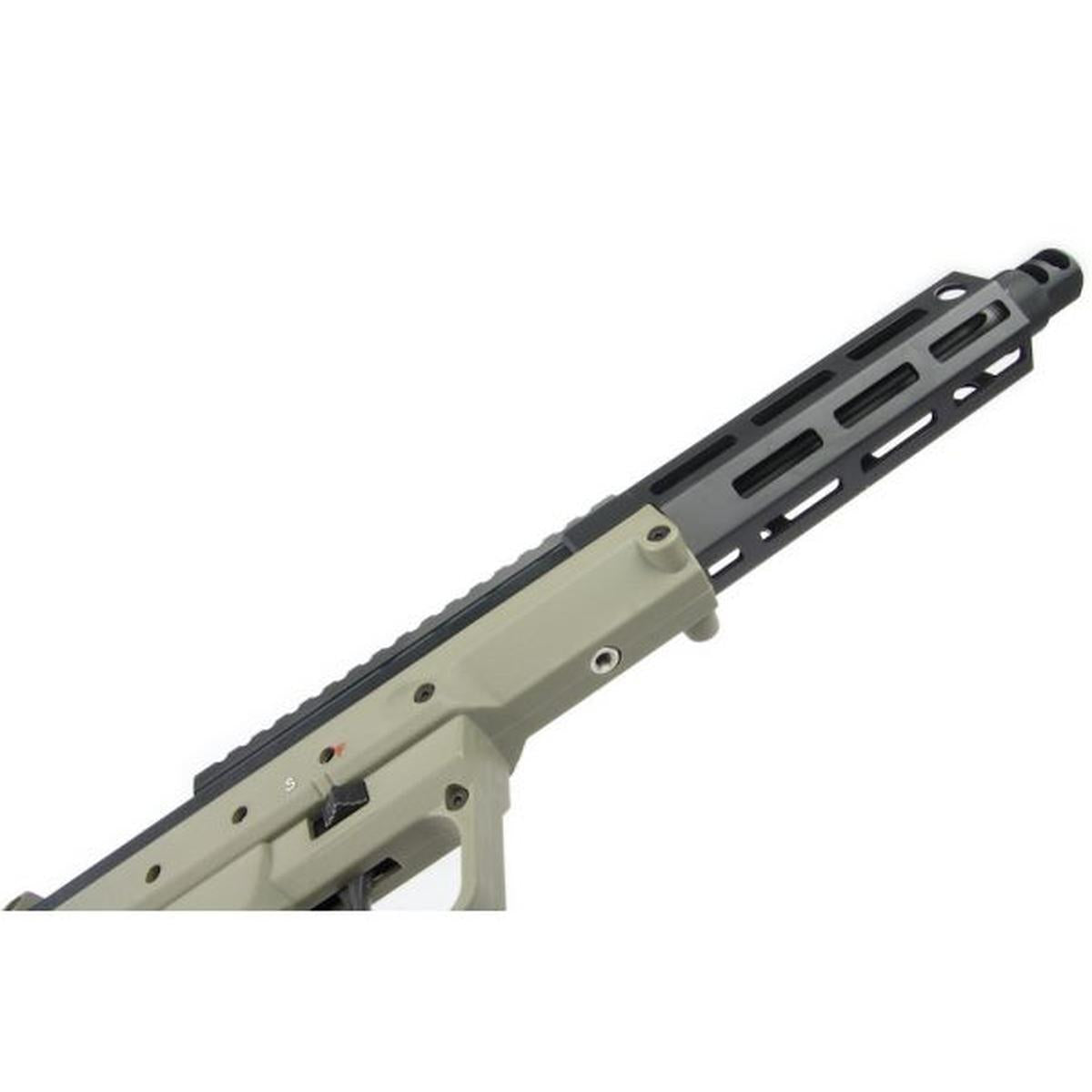 SILVERBACK SRS A2 / M2 エアソフト スナイパー ライフル (コバート、16 インチ バレル) デザート テックライセンス取得 - OD (左手)-AIRSOFT GOGO エアガン・サバゲー用品通販
