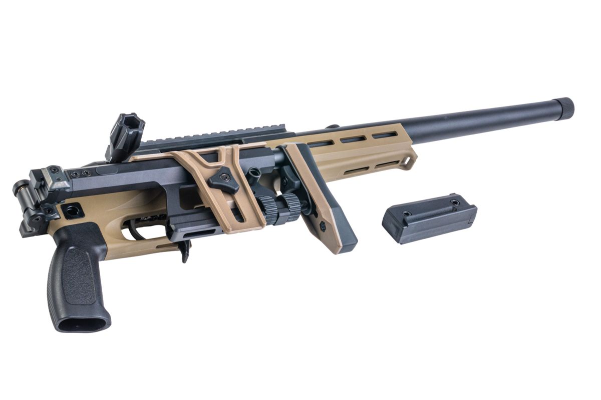 SilverBack TAC 41 L エアソフト ボルトアクションライフル、ライトシャーシ＆アルミストック（FDE）-AIRSOFT GOGO エアガン・サバゲー用品通販