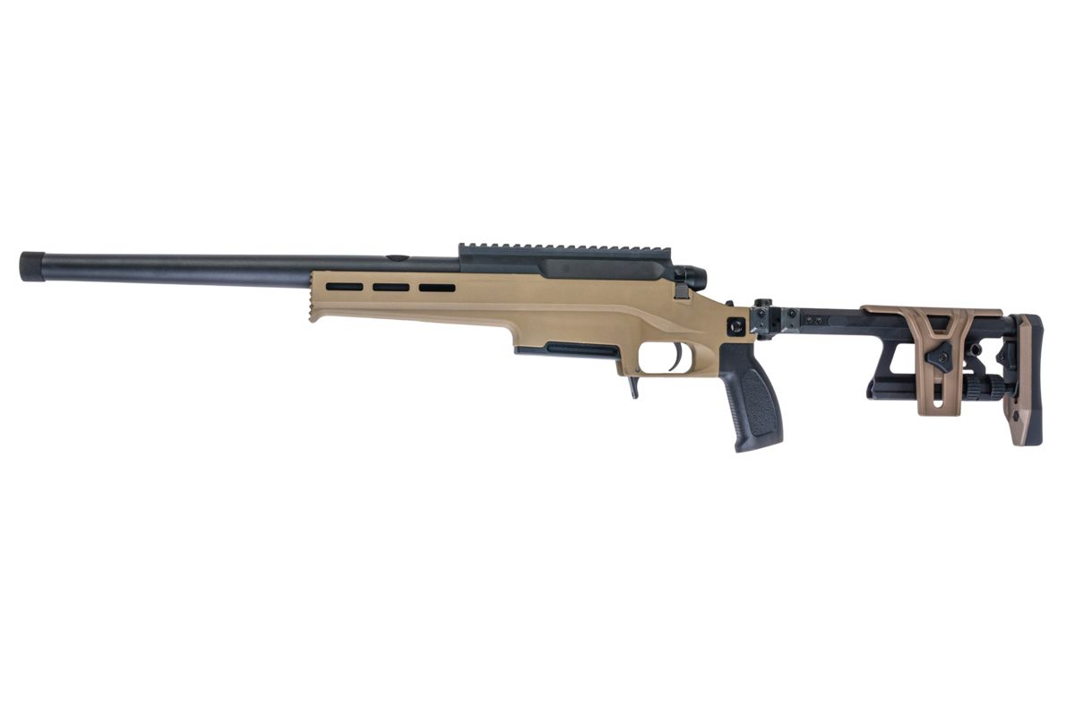 SilverBack TAC 41 L エアソフト ボルトアクションライフル、ライトシャーシ＆アルミストック（FDE）-AIRSOFT GOGO エアガン・サバゲー用品通販
