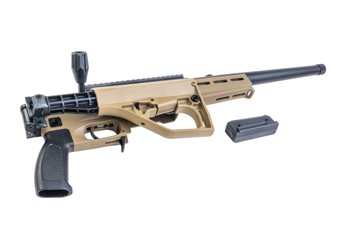 SIlverBack TAC 41 L エアソフト ボルトアクションライフル、ライトシャーシ＆バッファーーストック（FDE）-AIRSOFT GOGO エアガン・サバゲー用品通販
