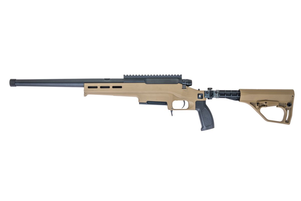 SIlverBack TAC 41 L エアソフト ボルトアクションライフル、ライトシャーシ＆バッファーーストック（FDE）-AIRSOFT GOGO エアガン・サバゲー用品通販