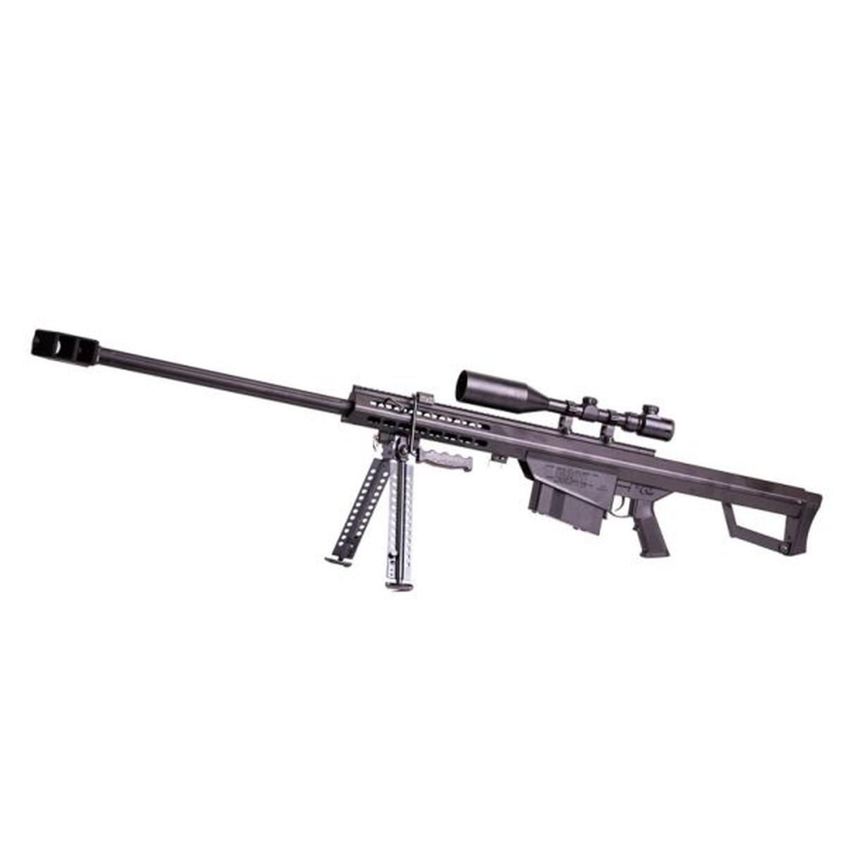 Snow Wolf BARRETT M82A1 エアソフト スナイパーライフル 3-9x50E スコープ付き (スプリングパワー) - ブラック-AIRSOFT GOGO エアガン・サバゲー用品通販