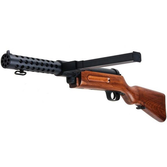 SNOW WOLF METAL BERGMANN MP-18 SMG エアガン電動ガン - リアルウッド (SW-021)-AIRSOFT GOGO エアガン・サバゲー用品通販