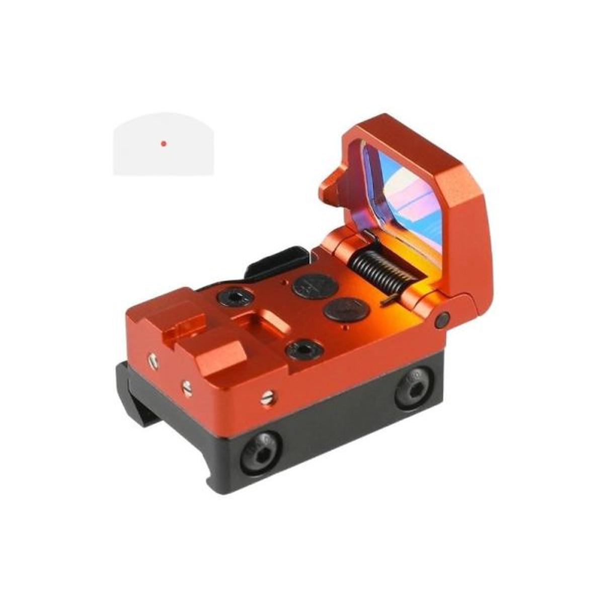 SOTAC 調節可能 RMT フリップアップ レッド ドット サイト (CNC アルミニウム) - オレンジ-AIRSOFT GOGO エアガン・サバゲー用品通販