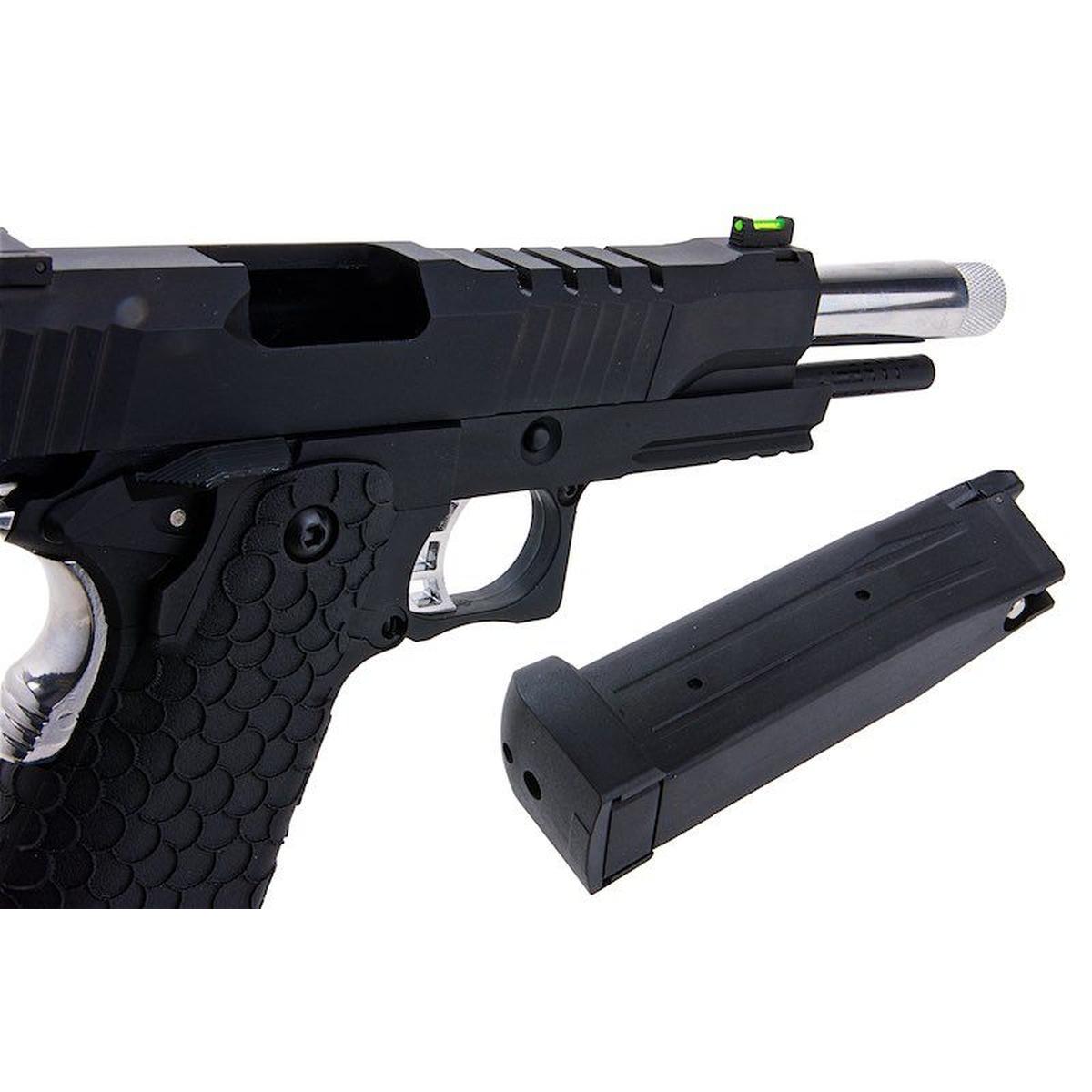 SRC HELIOS MK IV HI CAPA 5.1 GBB エアソフト ピストル - ブラック-AIRSOFT GOGO エアガン・サバゲー用品通販