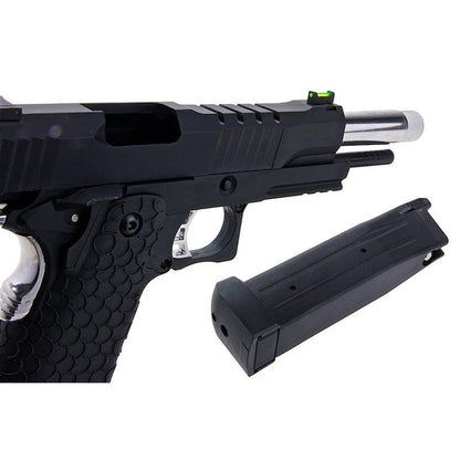 SRC HELIOS MK IV HI CAPA 5.1 GBB エアソフト ピストル - ブラック-AIRSOFT GOGO エアガン・サバゲー用品通販