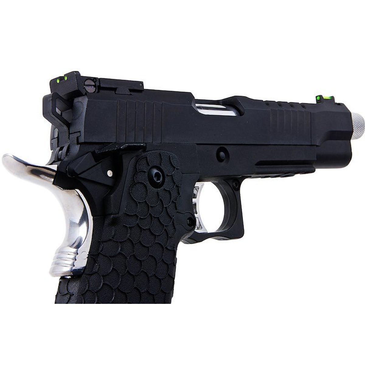SRC HELIOS MK IV HI CAPA 5.1 GBB エアソフト ピストル - ブラック-AIRSOFT GOGO エアガン・サバゲー用品通販