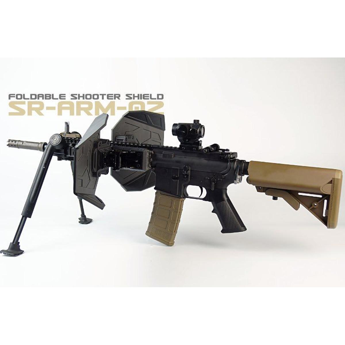SRU 折りたたみ式シューター シールド ピカティニー レール ハンドガード用 (L & R サイド含む) - ブラック-AIRSOFT GOGO エアガン・サバゲー用品通販