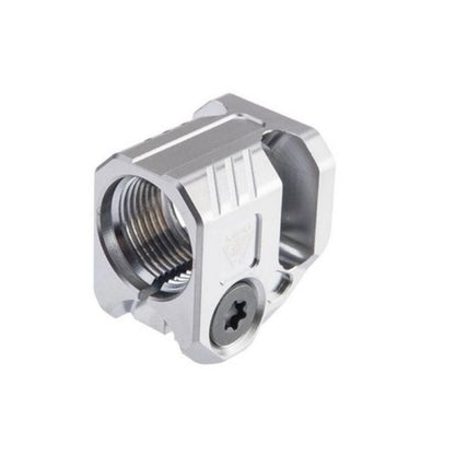 STRIKE INDUSTRIES STRIKE MICO スレッドコンプ エアソフト - QUAD (クローム、14MM CCW)-AIRSOFT GOGO エアガン・サバゲー用品通販