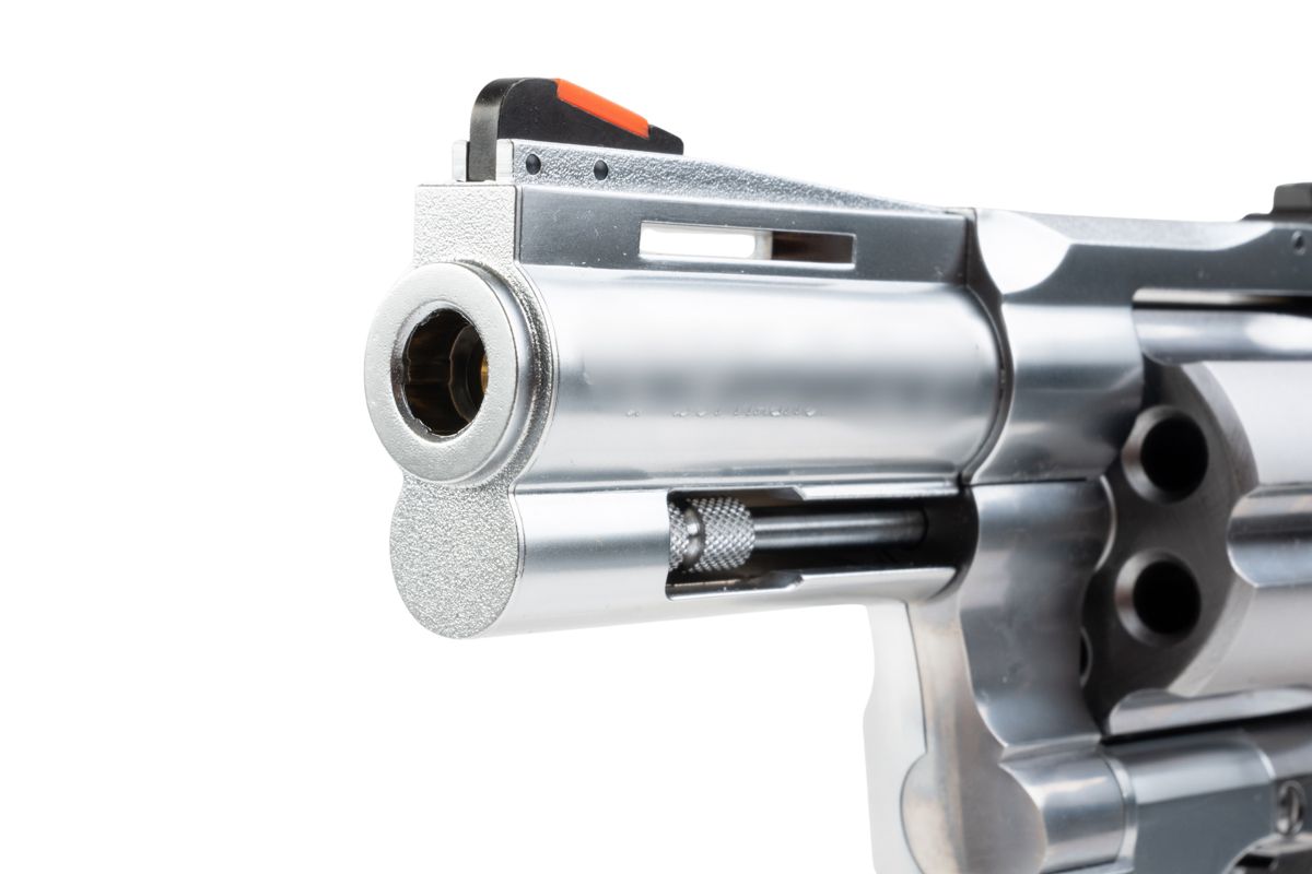 Tanaka コルト パイソン .357 マグナム 'R モデル' ガス リボルバー (3 インチ) - ステンレス仕上げ-AIRSOFT GOGO エアガン・サバゲー用品通販