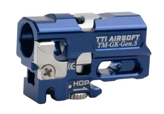 TTIエアソフト Tokyo Marui G17 Gen5 MOS & G19 GBB インフィニティ 一体型(いったいけい) フルCNC TDC ホップアップチャンバー - ブルー-AIRSOFT GOGO エアガン・サバゲー用品通販