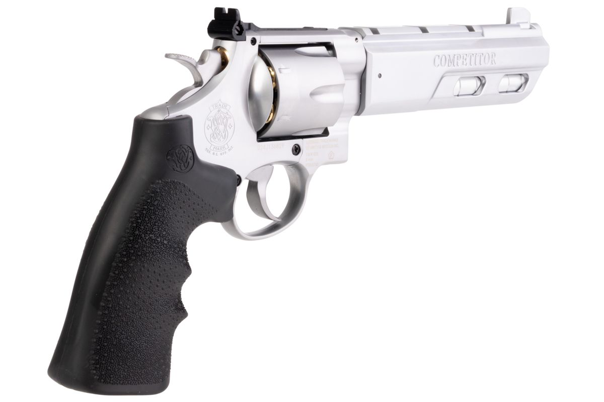 UMAREX S&W 629 コンペティター エアソフト リボルバー CO2 (6 インチ、ブラック グリップ、6MM バージョン) - 銀(ぎん) (WINGUN 製)-AIRSOFT GOGO エアガン・サバゲー用品通販