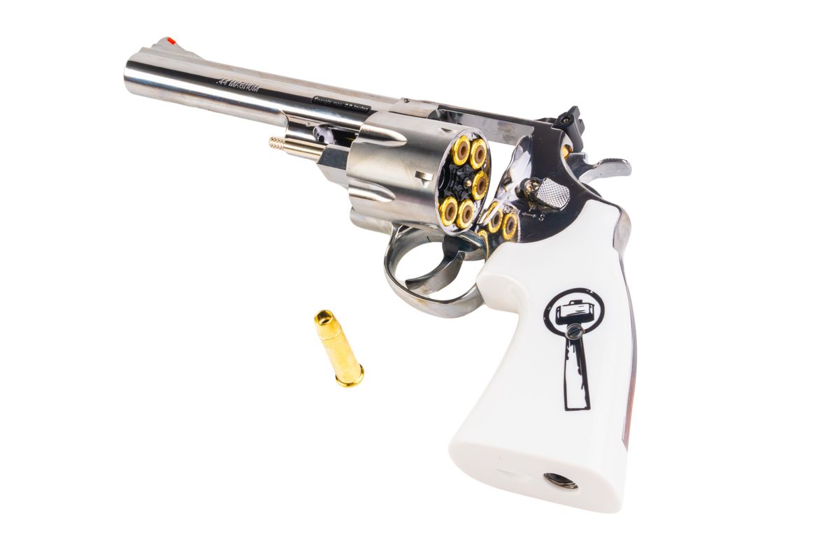 Umarex S&W 629 Trust Me エアソフトリボルバー CO2（ホワイトグリップ、6mmバージョン） - 銀(ぎん)（WinGun製）-AIRSOFT GOGO エアガン・サバゲー用品通販