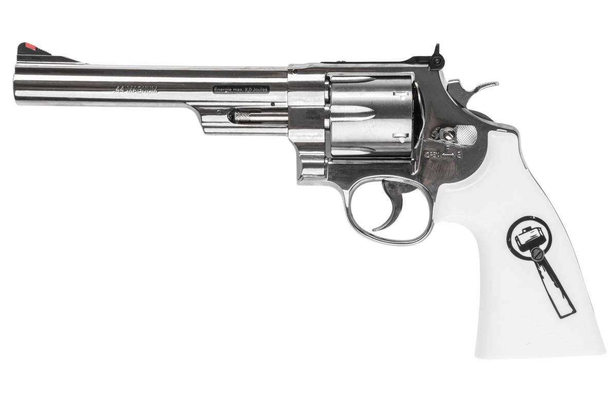 Umarex S&W 629 Trust Me エアソフトリボルバー CO2（ホワイトグリップ、6mmバージョン） - 銀(ぎん)（WinGun製）-AIRSOFT GOGO エアガン・サバゲー用品通販