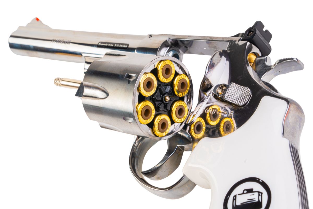 Umarex S&W 629 Trust Me エアソフトリボルバー CO2（ホワイトグリップ、6mmバージョン） - 銀(ぎん)（WinGun製）-AIRSOFT GOGO エアガン・サバゲー用品通販