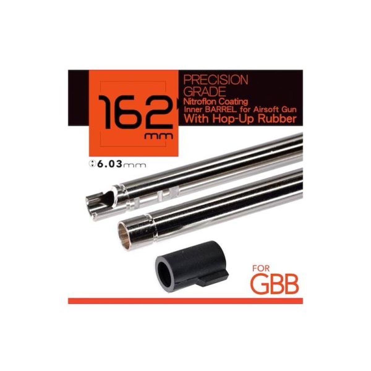 Unicorn Airsoft インナーバレル GBB (6.03mm、L:162mm、ニトロフロンコーティング真鍮) 60 度ホップアップバッキング付き-AIRSOFT GOGO エアガン・サバゲー用品通販