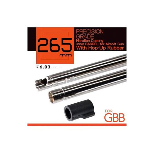 Unicorn Airsoft インナーバレル GBB (6.03mm、L:265mm、ニトロフロンコーティング真鍮) 60 度ホップアップバッキング付き-AIRSOFT GOGO エアガン・サバゲー用品通販