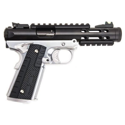 WE 1911 ギャラクシー グリーン ガス エアソフト ピストル - シルバー フレーム付きブラック スライド-AIRSOFT GOGO エアガン・サバゲー用品通販