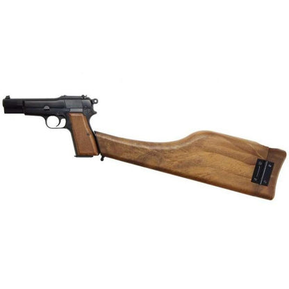 WE 新品 BROWNING HI POWER MK1 W/ ストック GBB エアソフト ピストル - ブラック-AIRSOFT GOGO エアガン・サバゲー用品通販