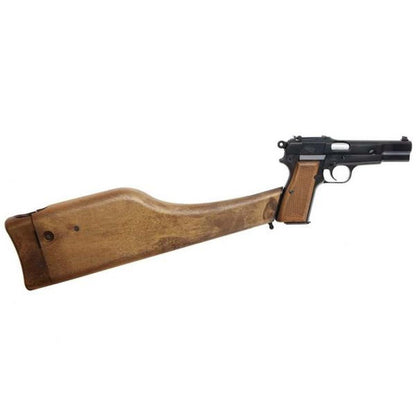 WE 新品 BROWNING HI POWER MK1 W/ ストック GBB エアソフト ピストル - ブラック-AIRSOFT GOGO エアガン・サバゲー用品通販