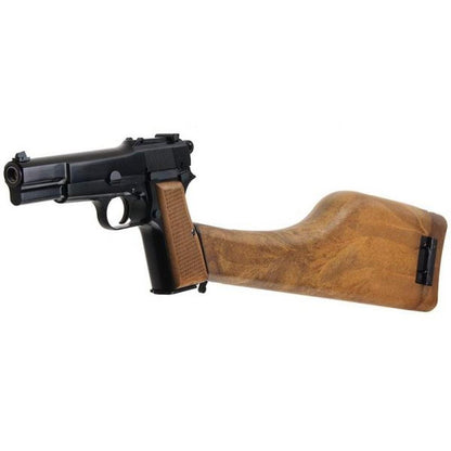 WE 新品 BROWNING HI POWER MK1 W/ ストック GBB エアソフト ピストル - ブラック-AIRSOFT GOGO エアガン・サバゲー用品通販