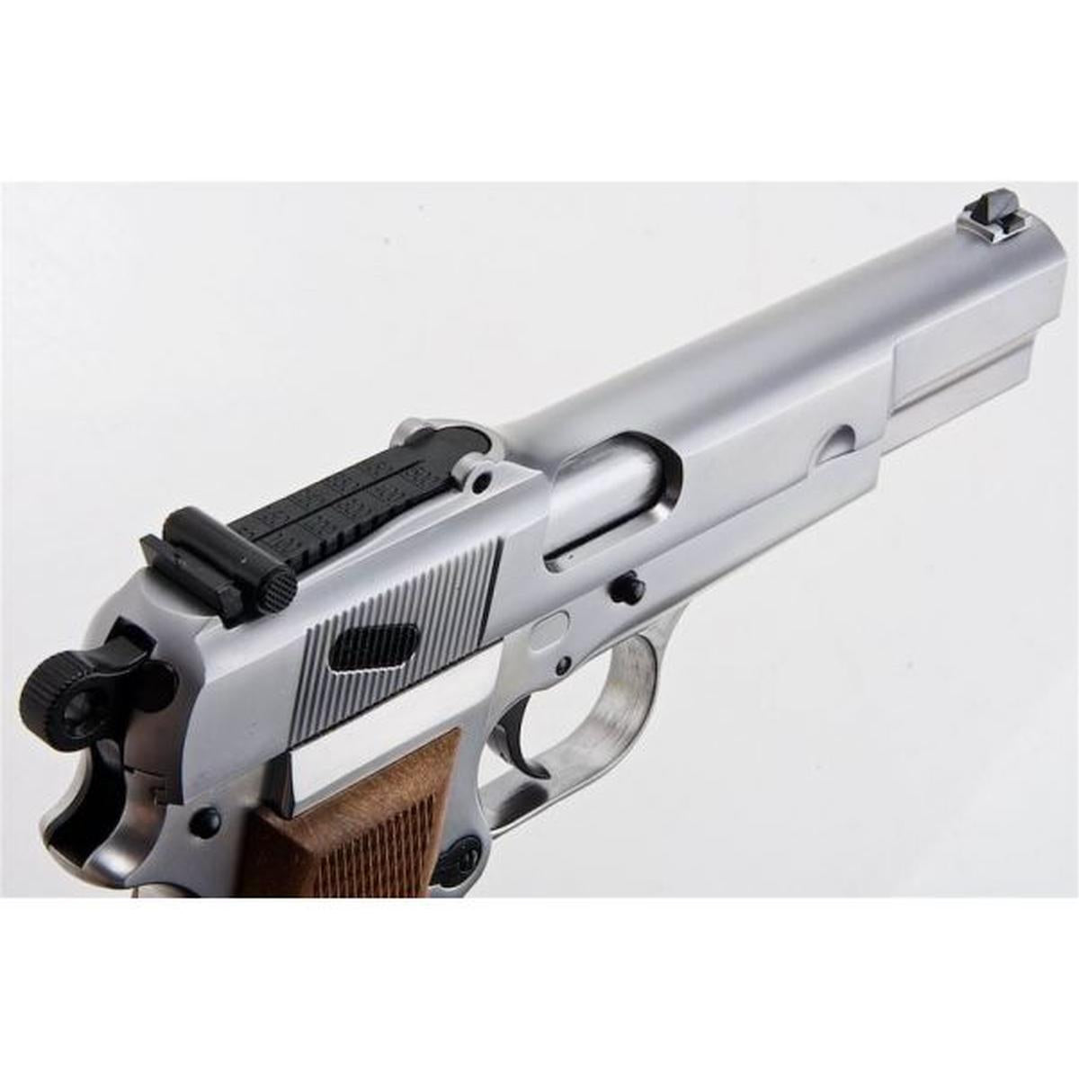 WE 新品 BROWNING HI POWER MK1 W/ ストック GBB エアソフト ピストル - シルバー-AIRSOFT GOGO エアガン・サバゲー用品通販