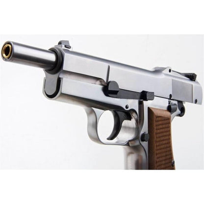 WE 新品 BROWNING HI POWER MK1 W/ ストック GBB エアソフト ピストル - シルバー-AIRSOFT GOGO エアガン・サバゲー用品通販