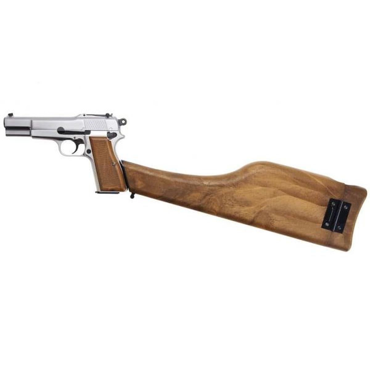 WE 新品 BROWNING HI POWER MK1 W/ ストック GBB エアソフト ピストル - シルバー-AIRSOFT GOGO エアガン・サバゲー用品通販