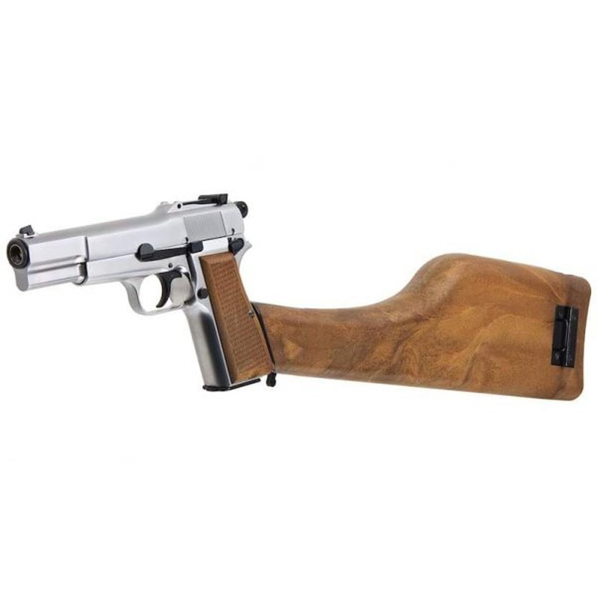 WE 新品 BROWNING HI POWER MK1 W/ ストック GBB エアソフト ピストル - シルバー-AIRSOFT GOGO エアガン・サバゲー用品通販