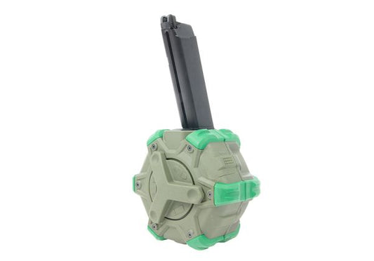 WE G17 グリーンガスマガジン (350発ドラムマガジン、AW/WE/東京ガス対応) - OD-AIRSOFT GOGO エアガン・サバゲー用品通販