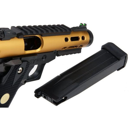 WE-TECH ハイキャパ 5.1 ギャラクシー タイプ A グリーン ガス エアガン ピストル - ゴールド スライド K フレーム-AIRSOFT GOGO エアガン・サバゲー用品通販