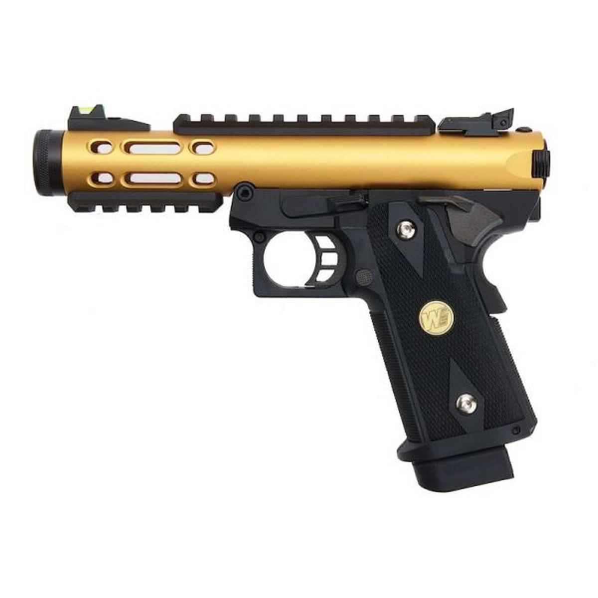 WE-TECH ハイキャパ 5.1 ギャラクシー タイプ A グリーン ガス エアガン ピストル - ゴールド スライド K フレーム-AIRSOFT GOGO エアガン・サバゲー用品通販