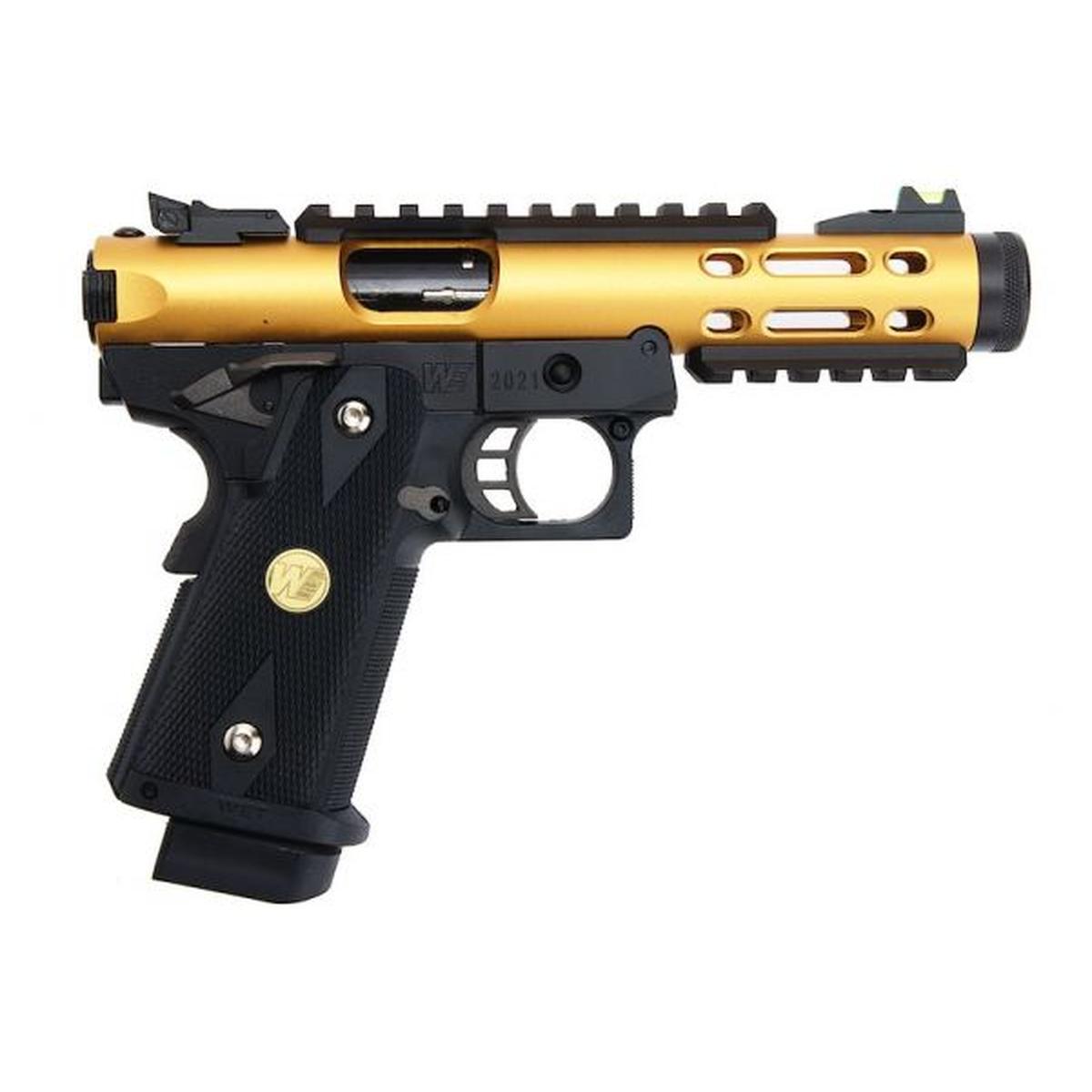 WE-TECH ハイキャパ 5.1 ギャラクシー タイプ A グリーン ガス エアガン ピストル - ゴールド スライド K フレーム-AIRSOFT GOGO エアガン・サバゲー用品通販