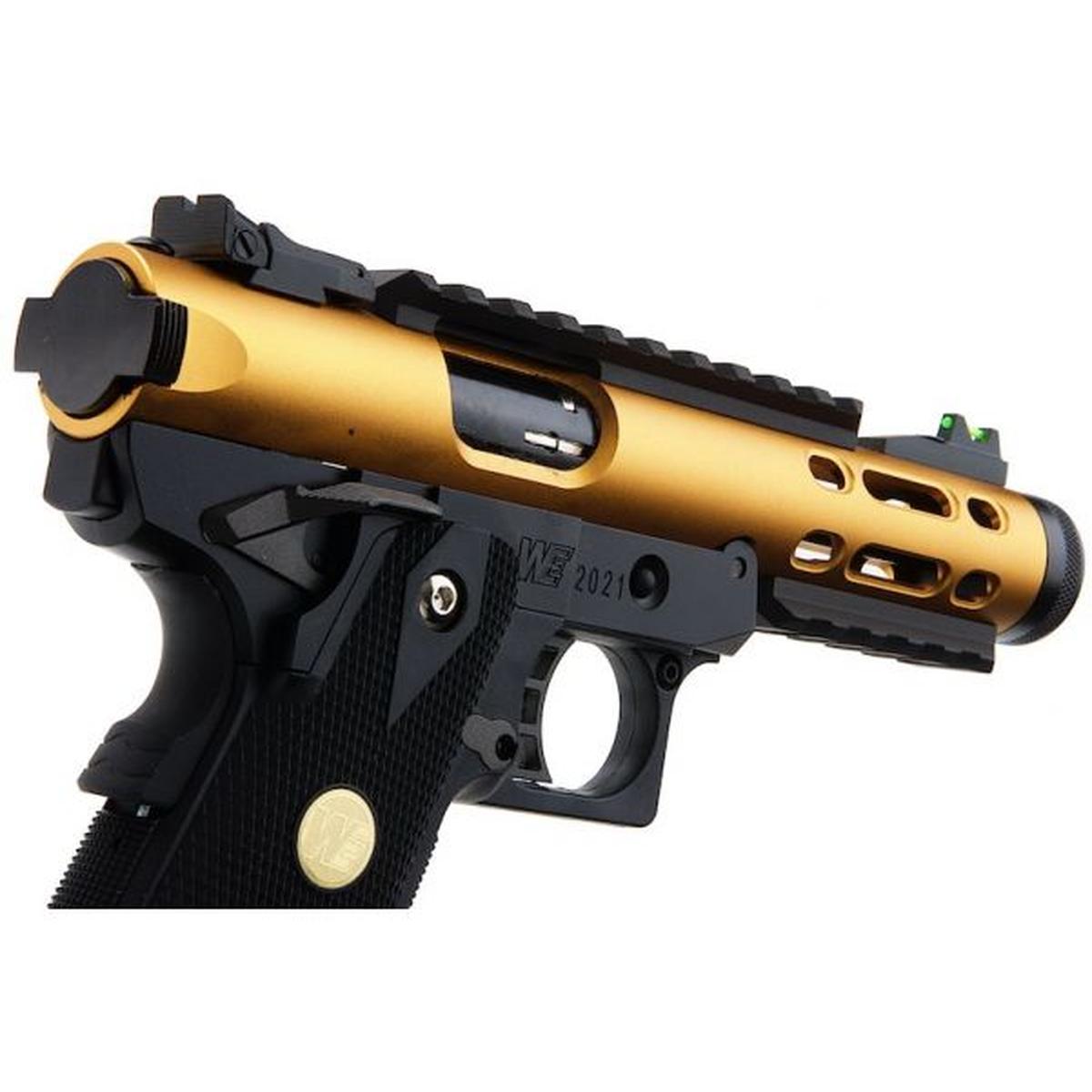 WE-TECH ハイキャパ 5.1 ギャラクシー タイプ A グリーン ガス エアガン ピストル - ゴールド スライド K フレーム-AIRSOFT GOGO エアガン・サバゲー用品通販