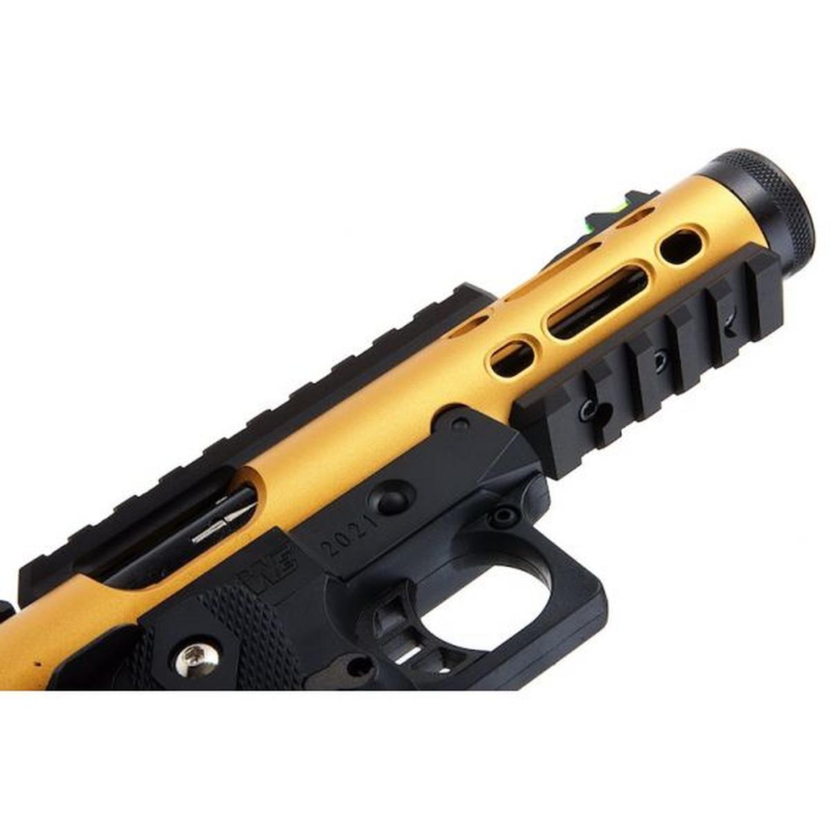 WE-TECH ハイキャパ 5.1 ギャラクシー タイプ A グリーン ガス エアガン ピストル - ゴールド スライド K フレーム-AIRSOFT GOGO エアガン・サバゲー用品通販