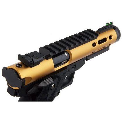 WE-TECH ハイキャパ 5.1 ギャラクシー タイプ A グリーン ガス エアガン ピストル - ゴールド スライド K フレーム-AIRSOFT GOGO エアガン・サバゲー用品通販