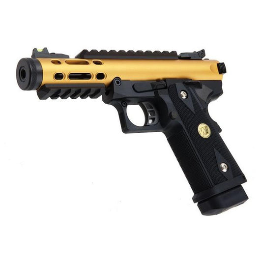 WE-TECH ハイキャパ 5.1 ギャラクシー タイプ A グリーン ガス エアガン ピストル - ゴールド スライド K フレーム-AIRSOFT GOGO エアガン・サバゲー用品通販
