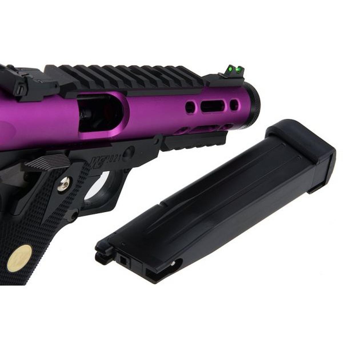 WE-TECH ハイキャパ 5.1 ギャラクシー タイプ A グリーン ガス エアガン ピストル - パープル スライド K フレーム-AIRSOFT GOGO エアガン・サバゲー用品通販
