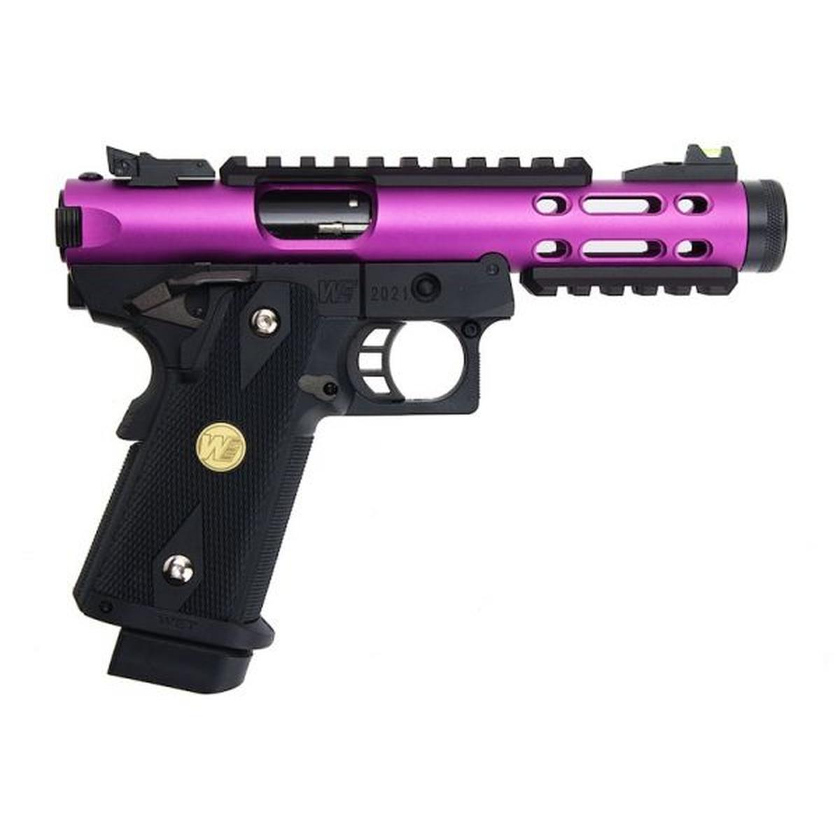 WE-TECH ハイキャパ 5.1 ギャラクシー タイプ A グリーン ガス エアガン ピストル - パープル スライド K フレーム-AIRSOFT GOGO エアガン・サバゲー用品通販