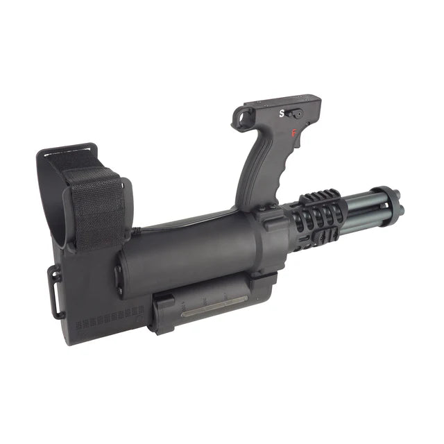 WELL Pro アームマウント式ロータリーミニガン AEG (WELL-WE23-L) - ブラック-AIRSOFT GOGO エアガン・サバゲー用品通販