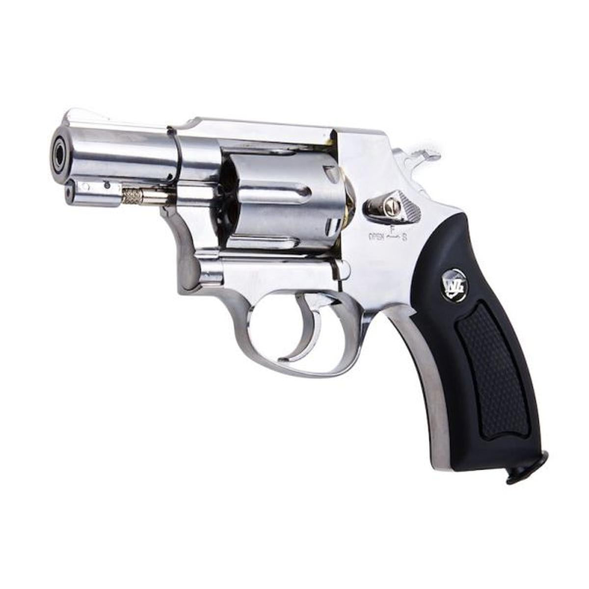 WINGUN エアソフト リボルバー CO2 733 (2 インチ、ブラック グリップ、6MM バージョン) - シルバー-AIRSOFT GOGO エアガン・サバゲー用品通販
