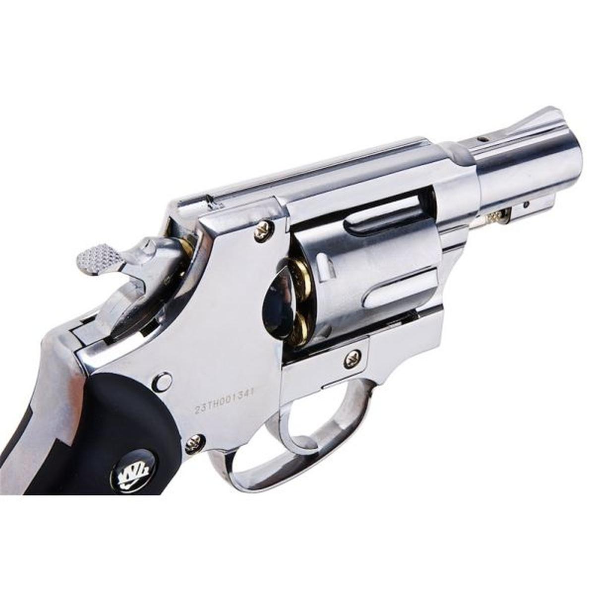 WINGUN エアソフト リボルバー CO2 733 (2 インチ、ブラック グリップ、6MM バージョン) - シルバー-AIRSOFT GOGO エアガン・サバゲー用品通販
